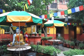 The open air restaurant at Buddha Garden Hotel